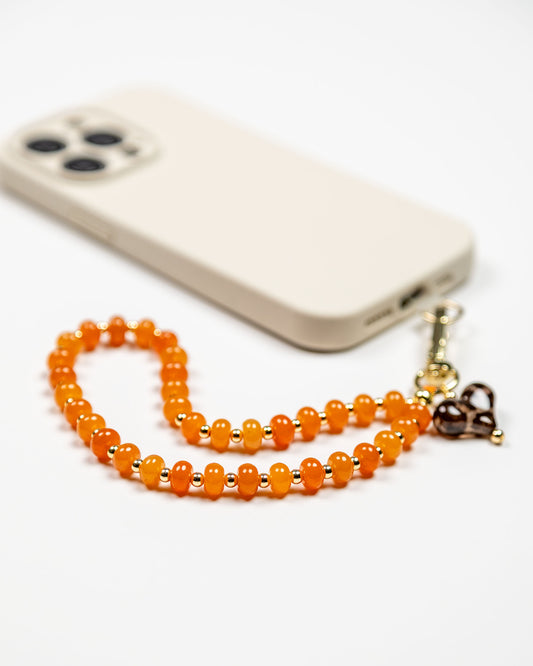 Orange Bead Loop Phone Charm