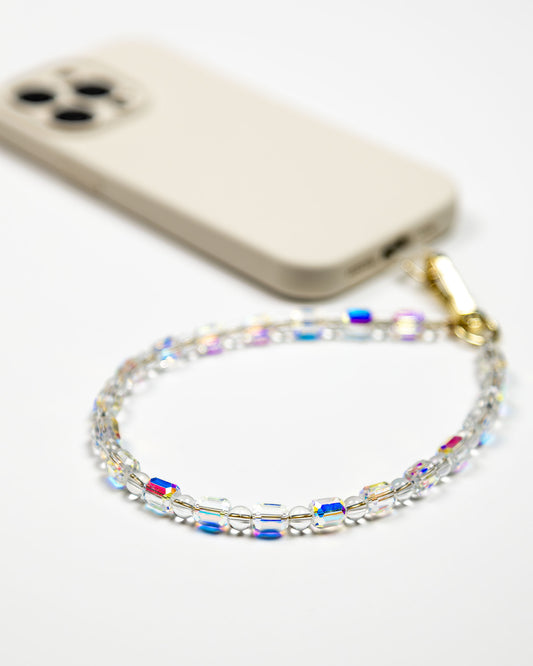 Rainbow Crystal Strand Phone Charm