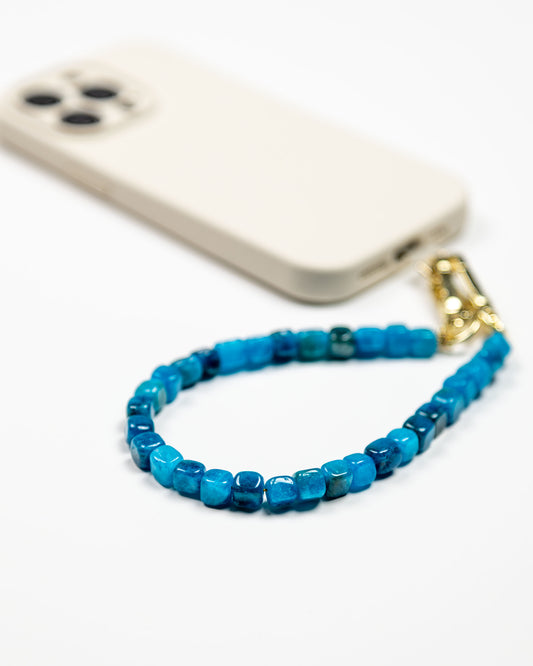 Ocean Blue Agate Beads Phone Charm