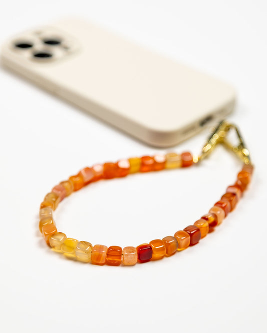 Amber Caramel Natural Agate Phone Charm