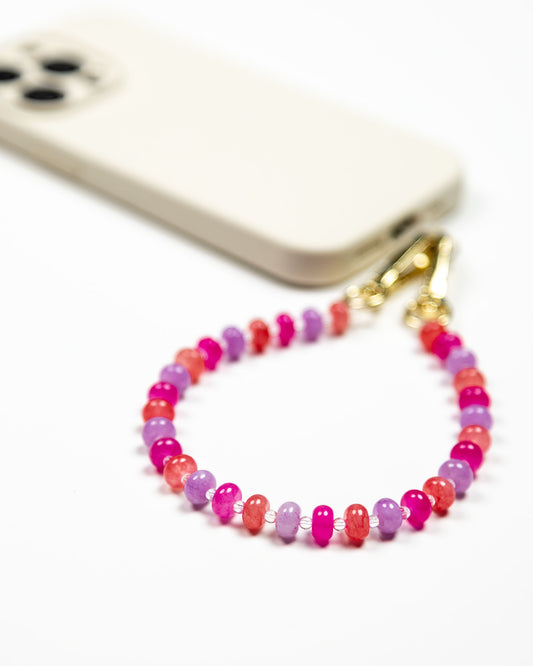 Berry Pink Beads Phone Charm