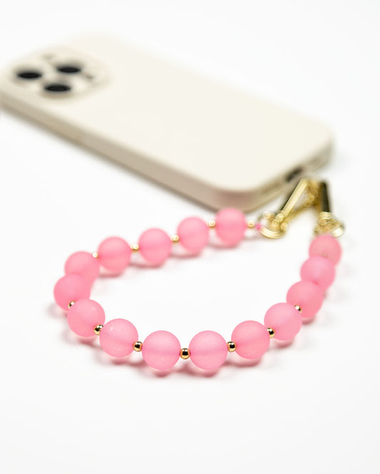 Pink Frost Beads Phone Charm