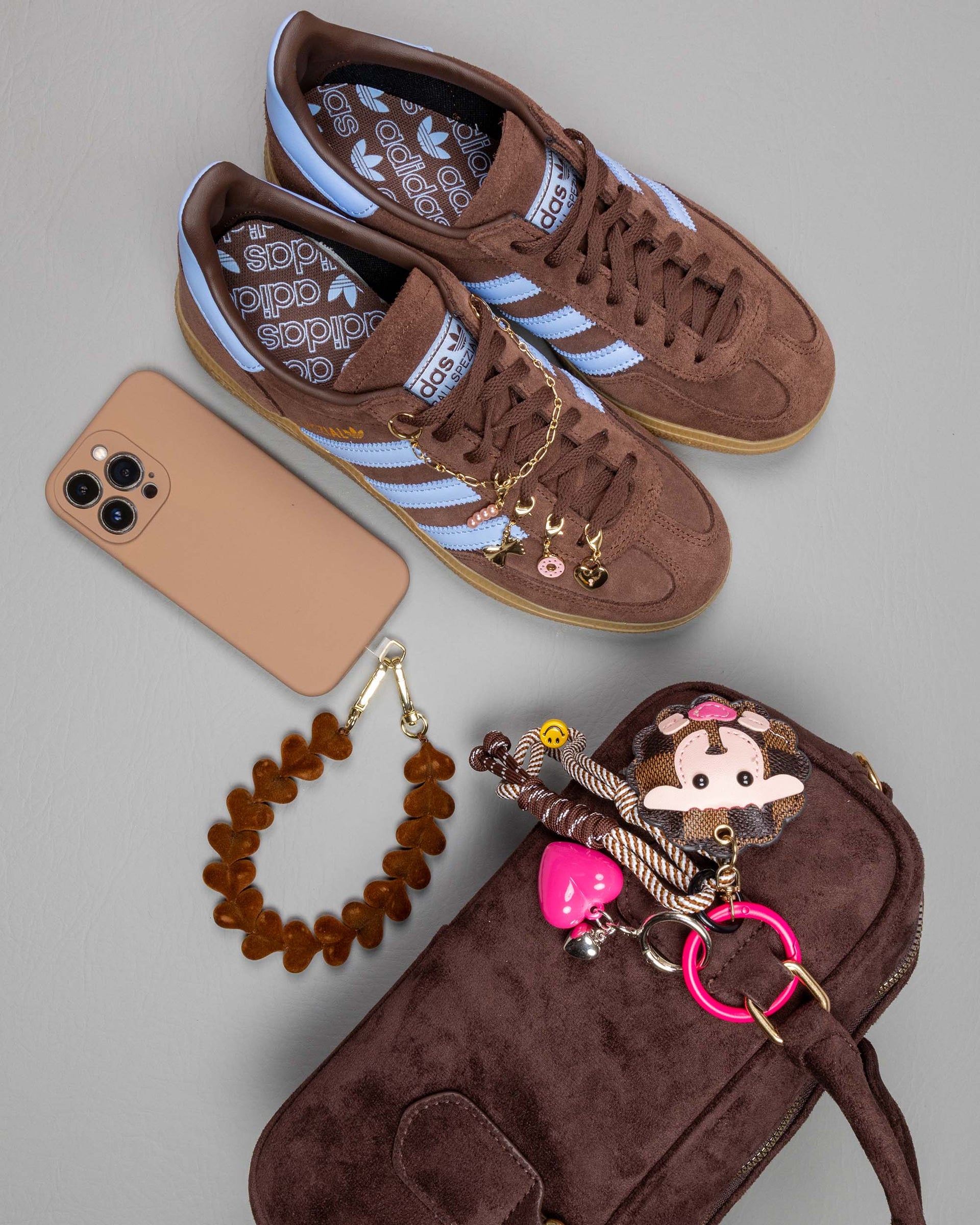 Soft Heart Weekend · Charm Trio – Phone, Bag & Shoe Charm Set