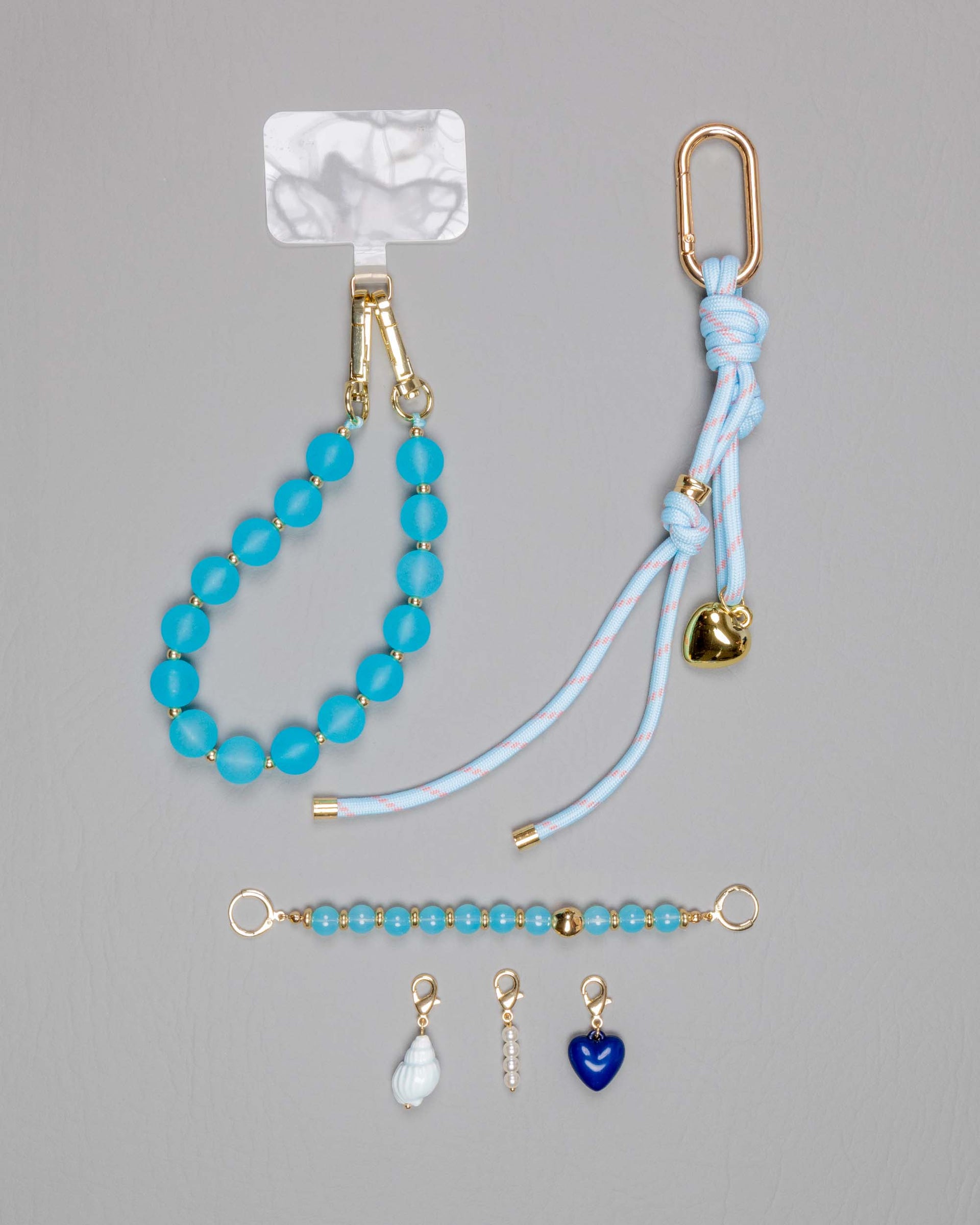 Blue Lagoon Secret· Charm Trio – Phone, Bag & Shoe Charm Set