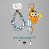 Starry Owl & Blue Hearts · Charm Trio — Phone, Bag & Shoe Charm Set