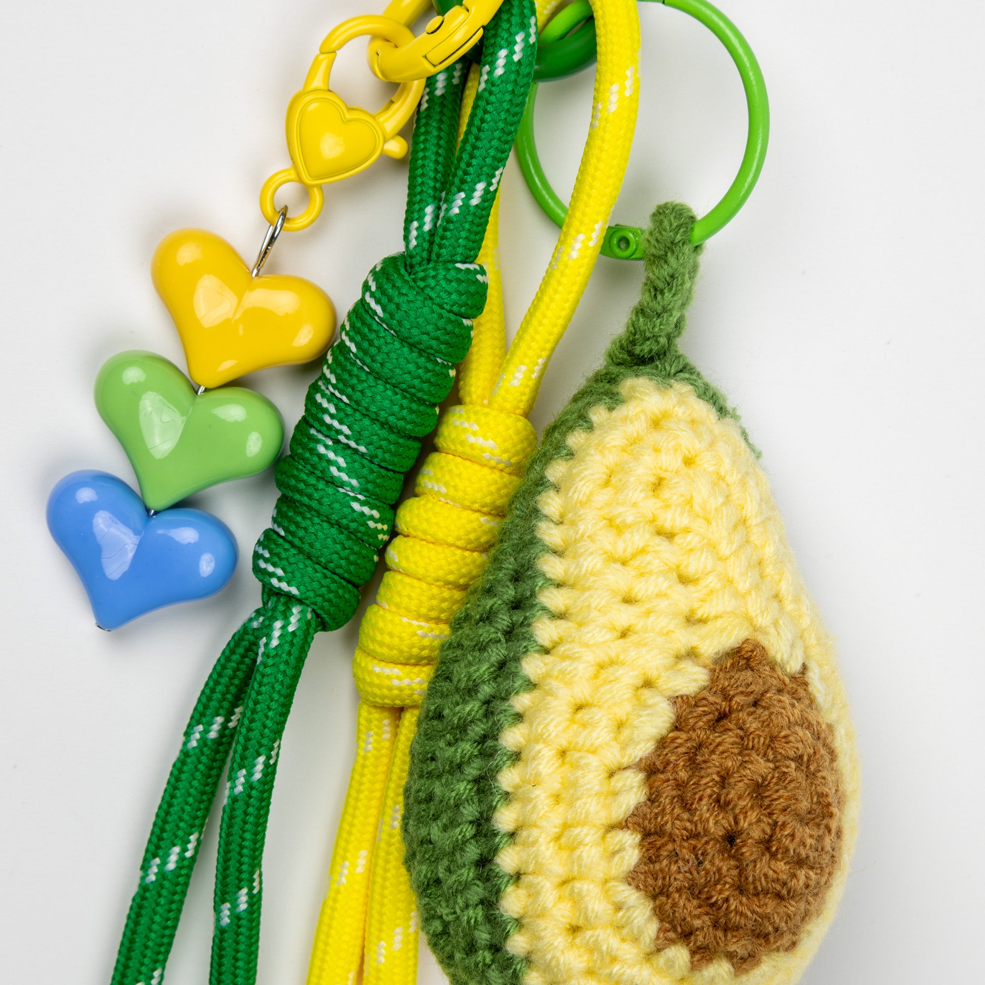 Three-Heart Avocado Party Bag Charm