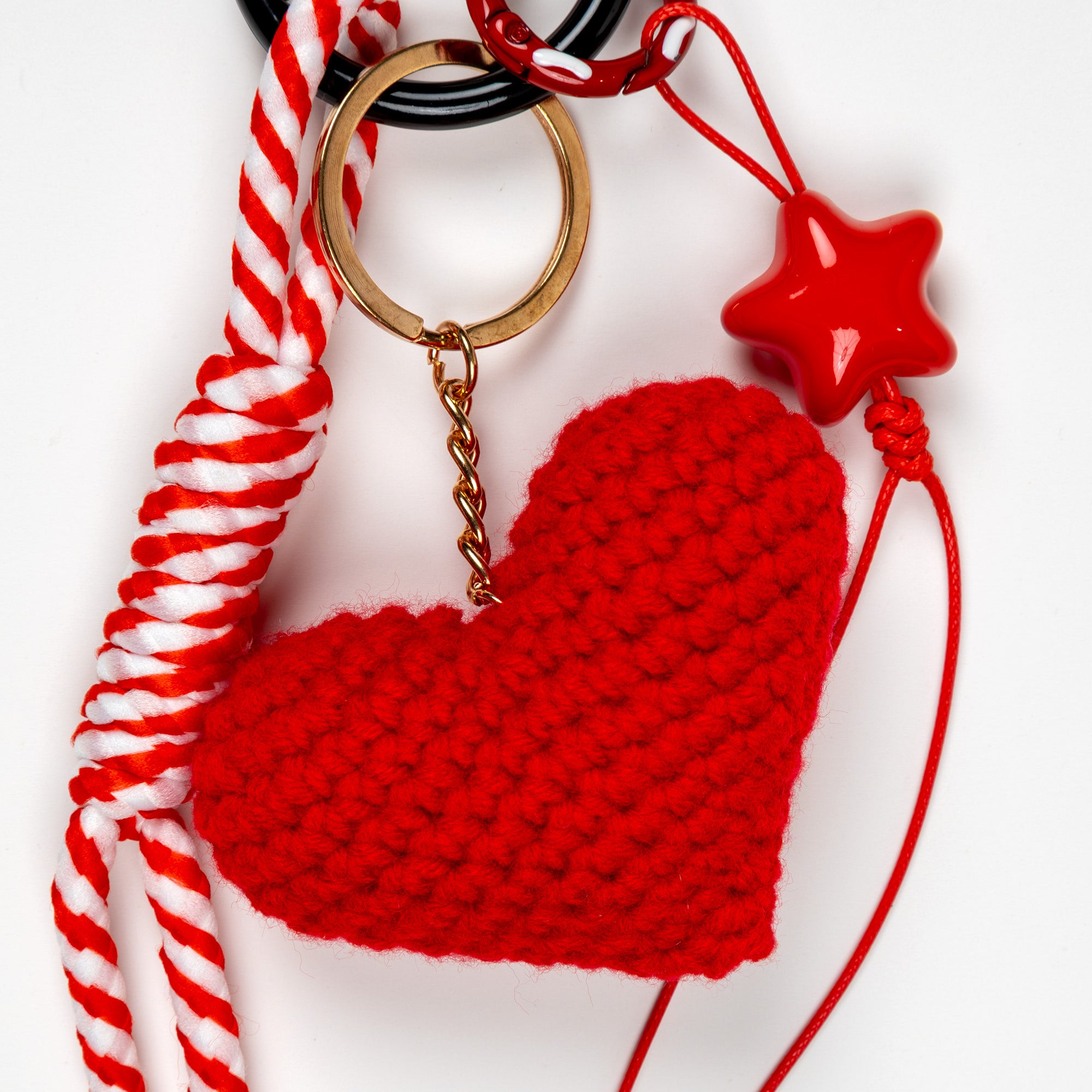 Candy Heart Hug Bag Charm