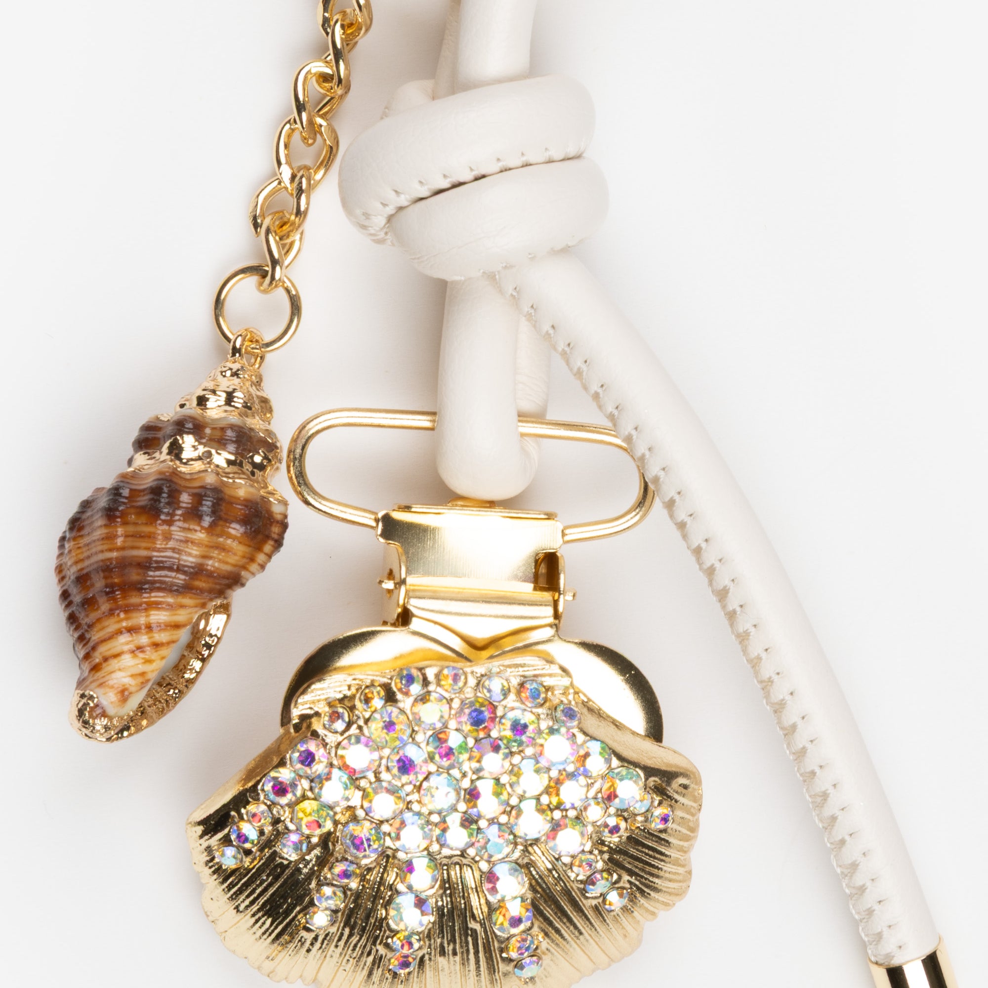 Golden Ocean Shell Bag Charm