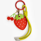 Pink Glass Hearts & Strawberry · Charm Trio — Phone, Bag & Shoe Charm Set
