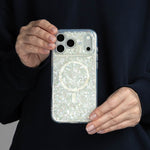 Snow Pearl iPhone Case held in both hands, iPhone 17 Pro Max