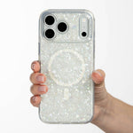 Snow Pearl iPhone Case held in hand, iPhone 17 Pro Max