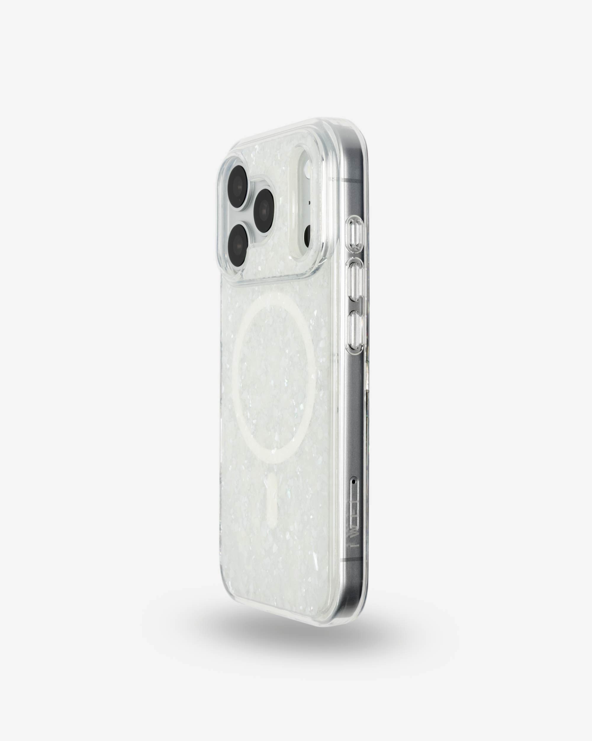 Snow Pearl iPhone Case, left side view