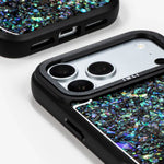 Abalone Pearl iPhone Case, close-up of the camera surround and bottom edge
