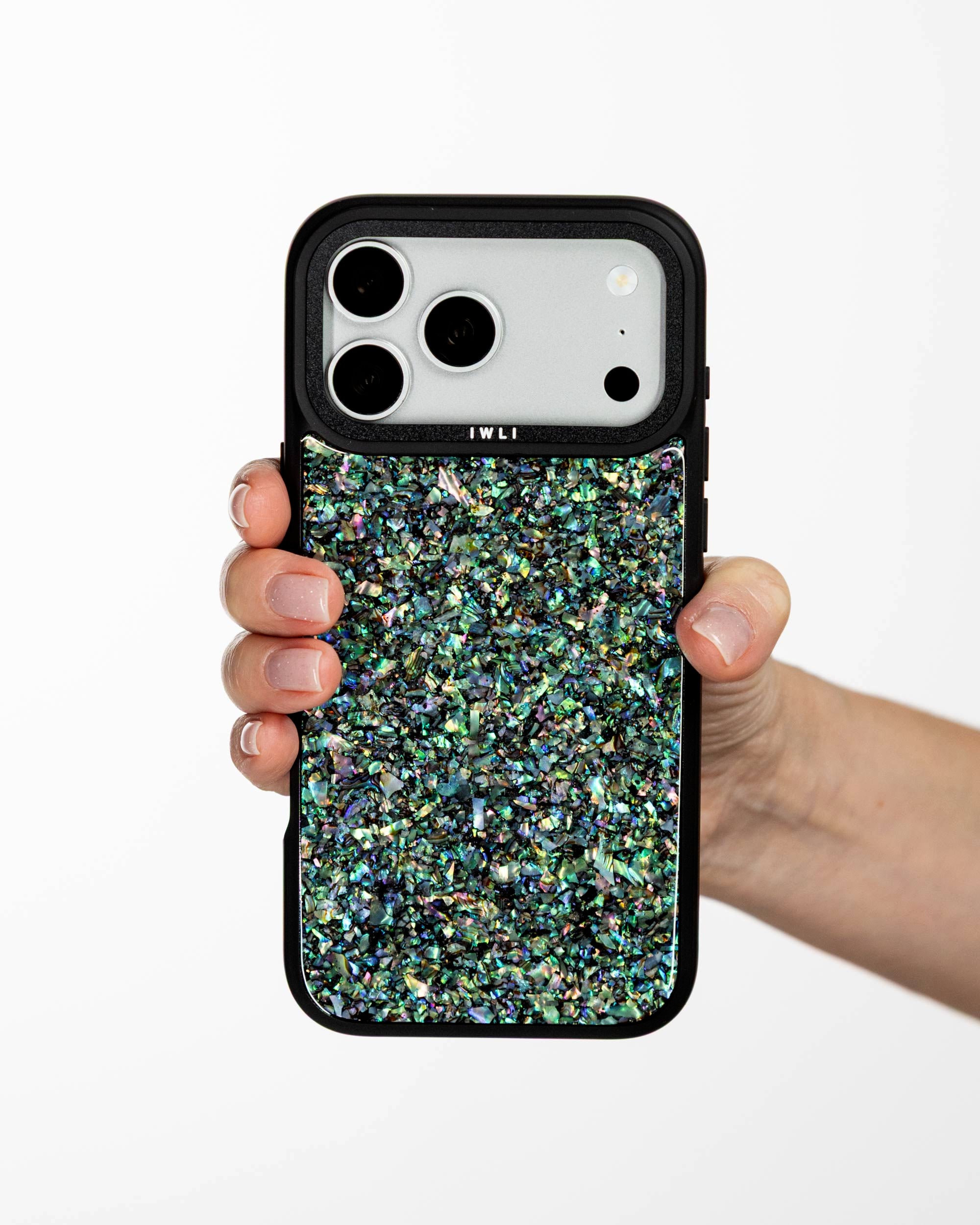 Abalone Pearl iPhone Case held in hand, iPhone 17 Pro Max
