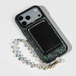 Abalone Pearl iPhone Case with a Black Muse MagSafe Wallet attached