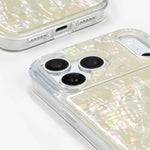 Opal Pearl iPhone Case, close-up of the camera surround and bottom edge