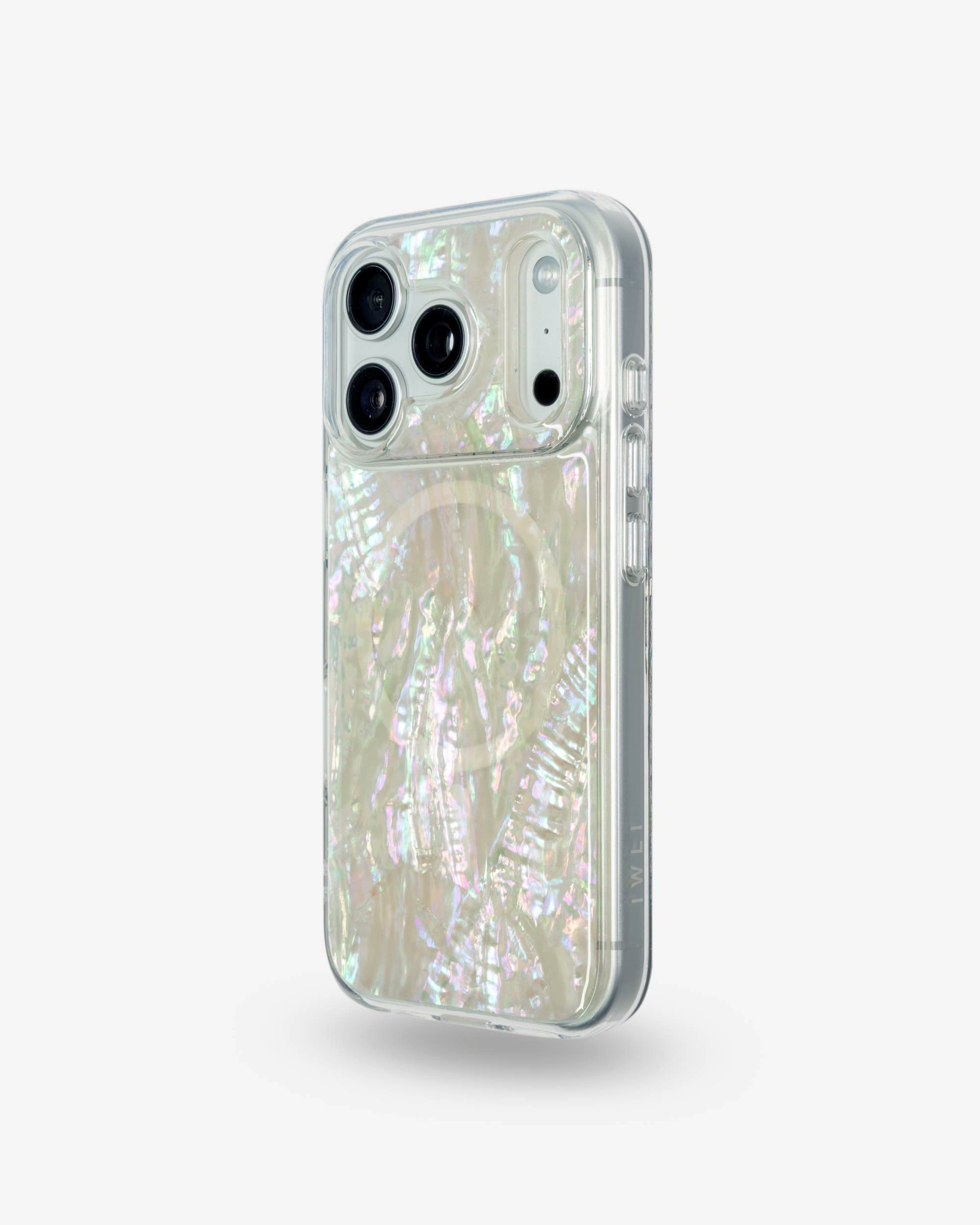 Opal Pearl iPhone Case, left side view