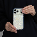 White Shell iPhone Case held in both hands, iPhone 17 Pro Max