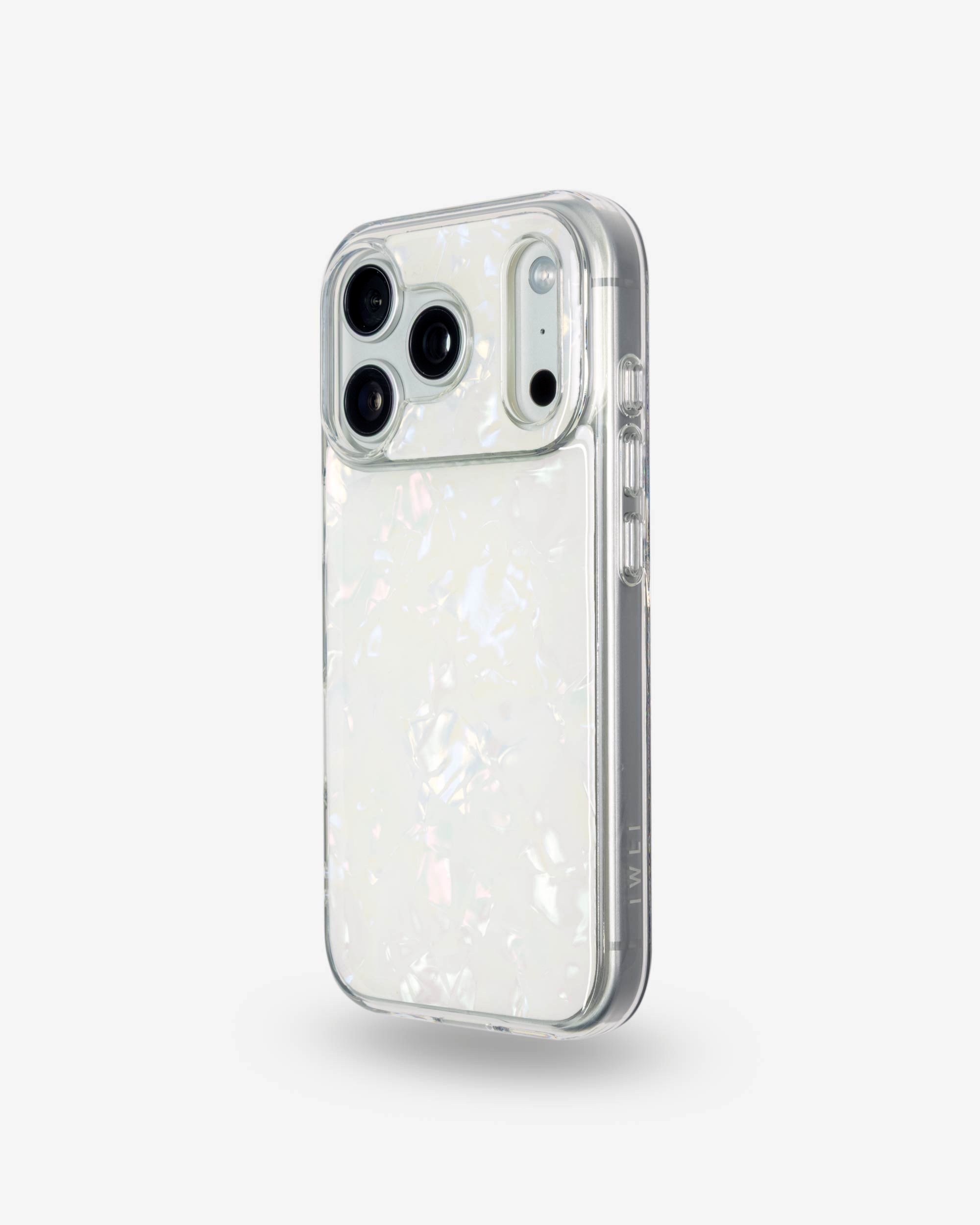 White Shell iPhone Case, left side view