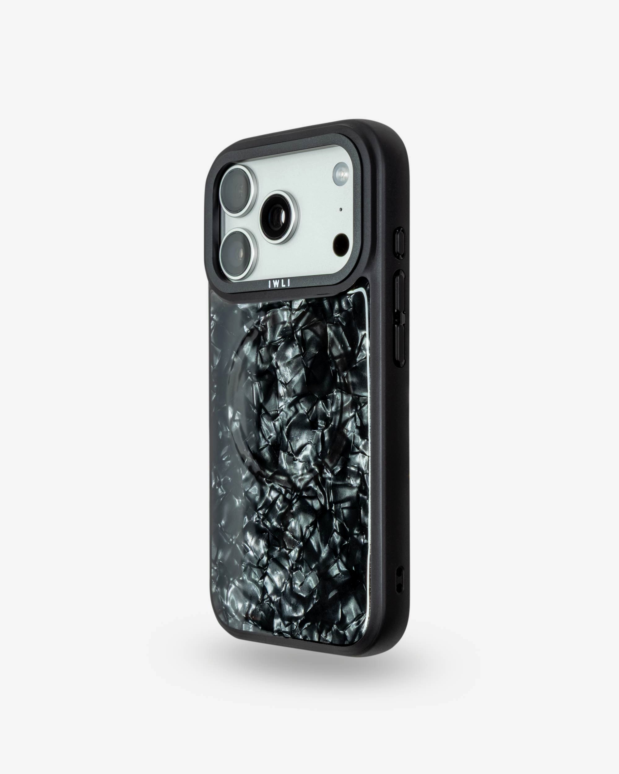 Black Shell iPhone Case, left side view