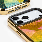 Sunset Fan Holo iPhone Case, close-up of the camera surround and bottom edge
