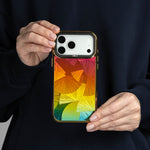 Sunset Fan Holo iPhone Case held in both hands, iPhone 17 Pro Max