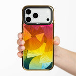 Sunset Fan Holo iPhone Case held in hand, iPhone 17 Pro Max