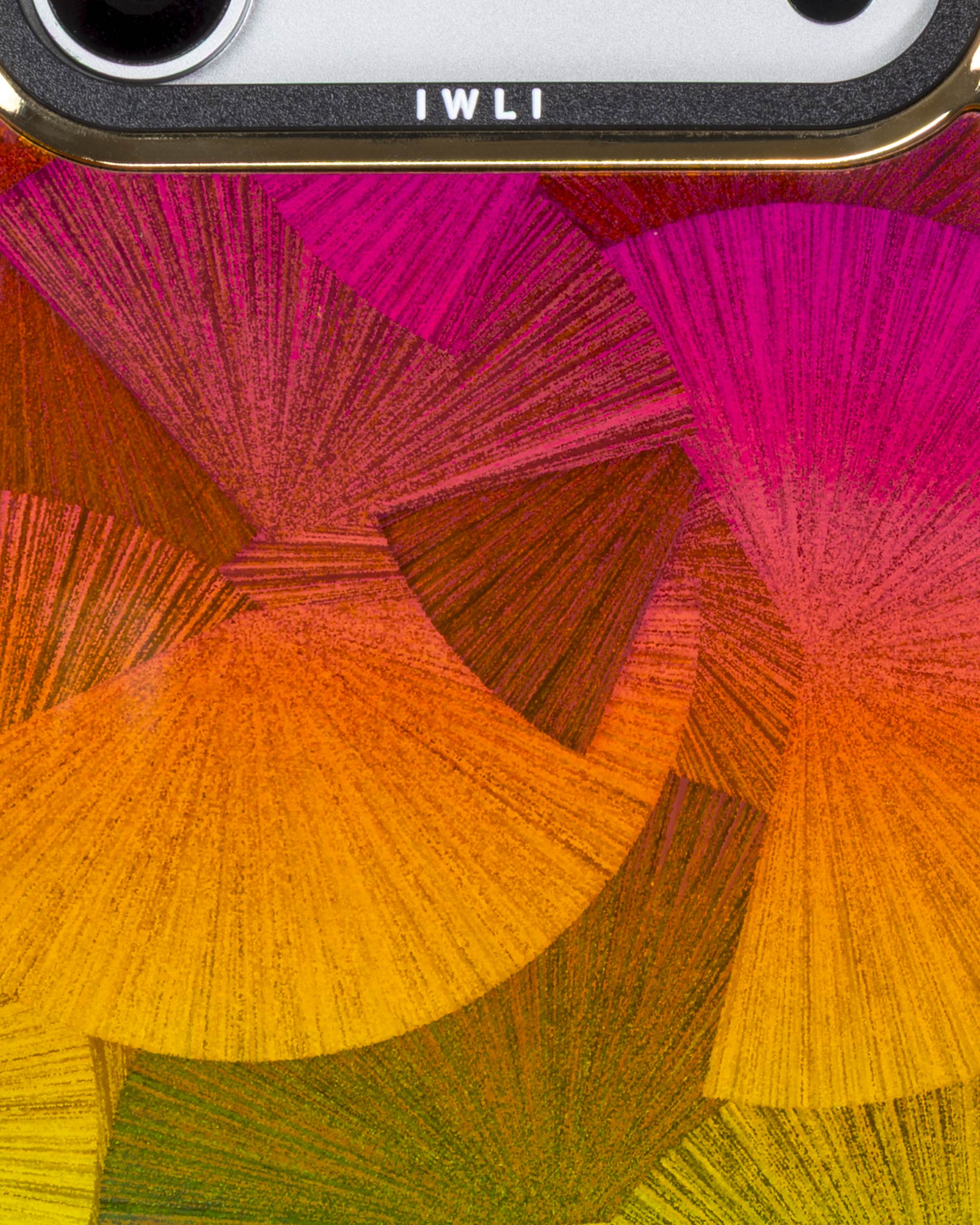 Sunset Fan Holo iPhone Case, close-up of the finish