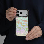 Pastel Petal Holo iPhone Case held in both hands, iPhone 17 Pro Max