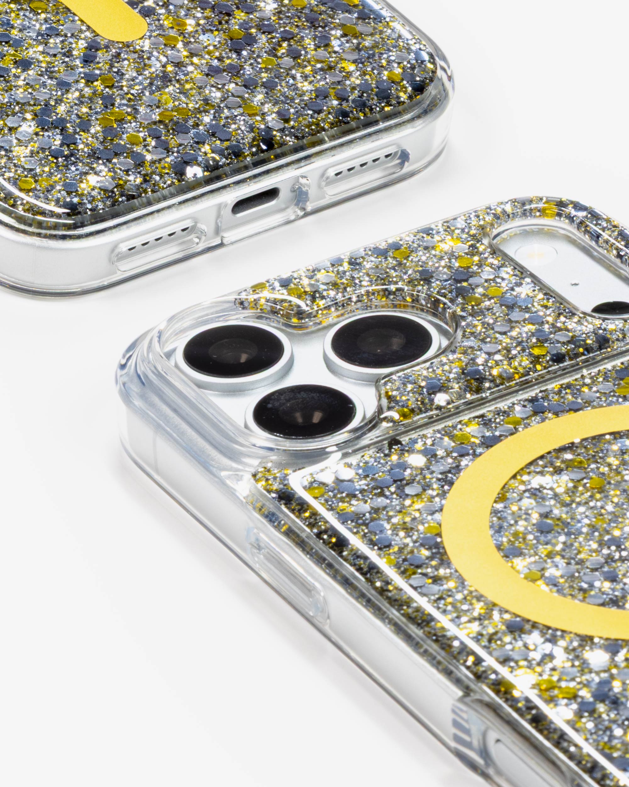Starlight Sparkle iPhone Case, close-up of the camera surround and bottom edge