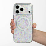 Opal Sparkle iPhone Case held in hand, iPhone 17 Pro Max
