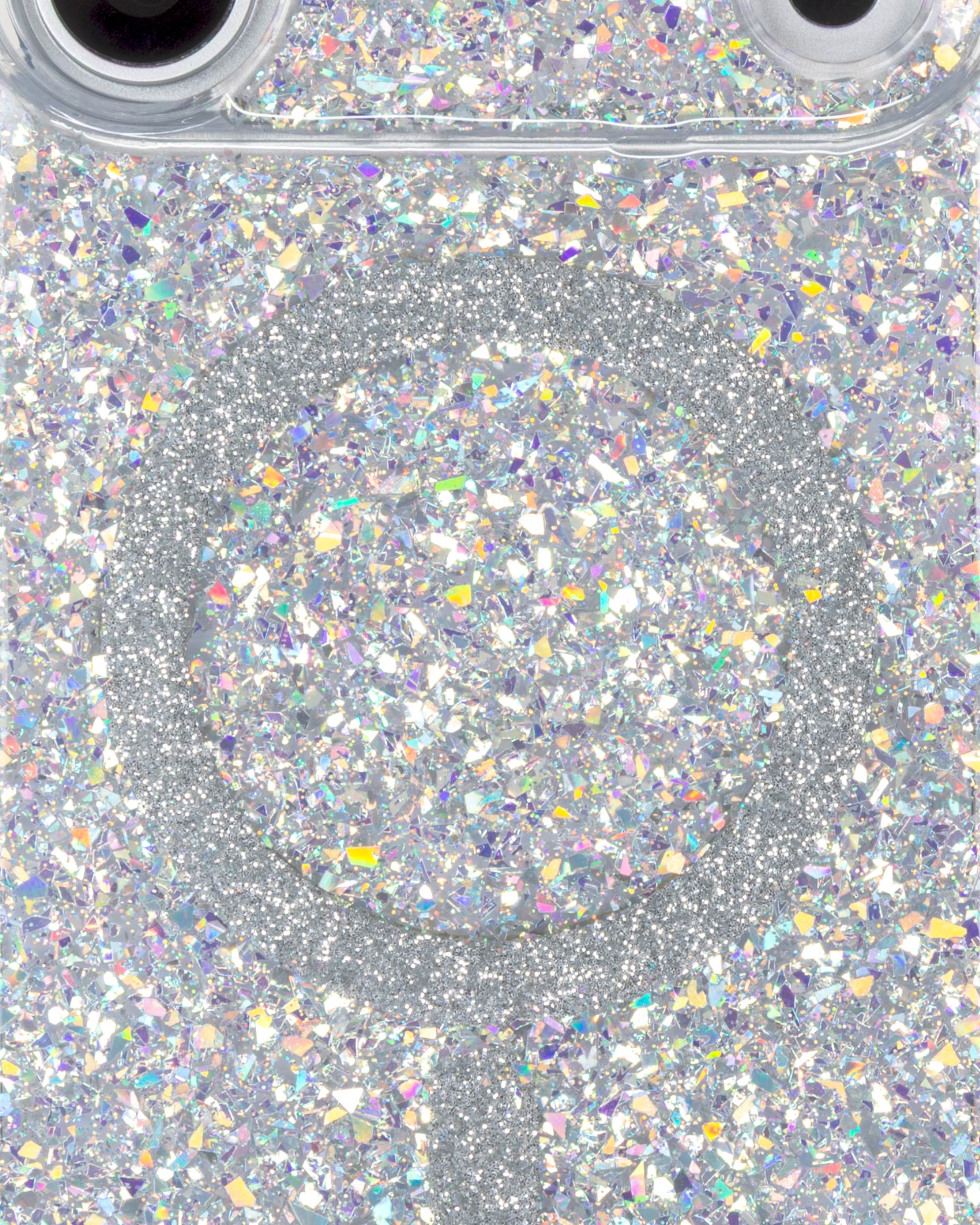 Silver Sparkle iPhone Case, close-up of the finish