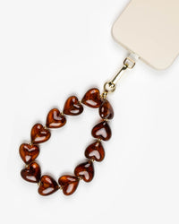 Amber Tortoise Hearts Phone Charm
