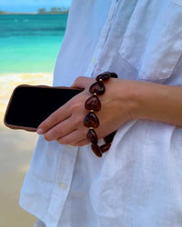 Amber Tortoise Hearts Phone Charm