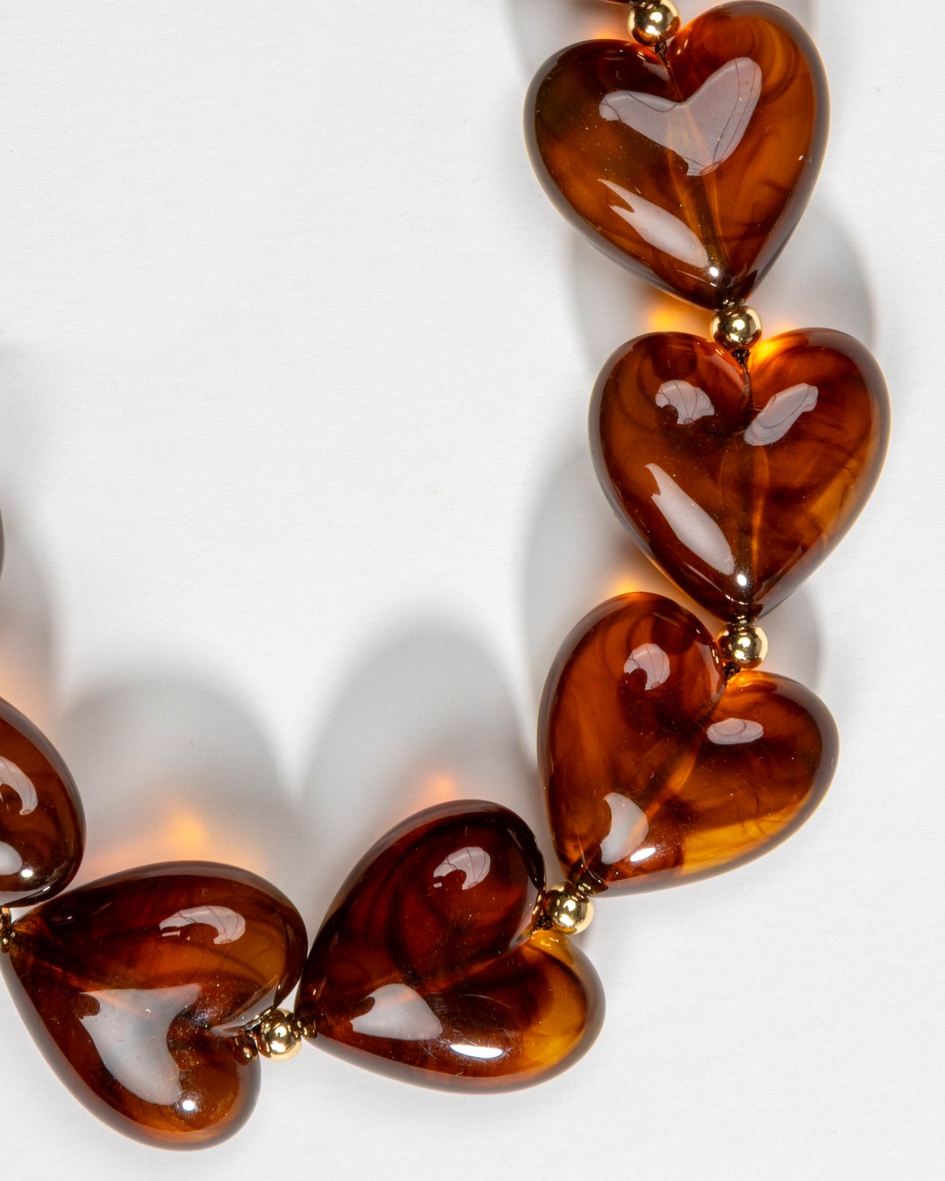 Amber Tortoise Hearts Phone Charm