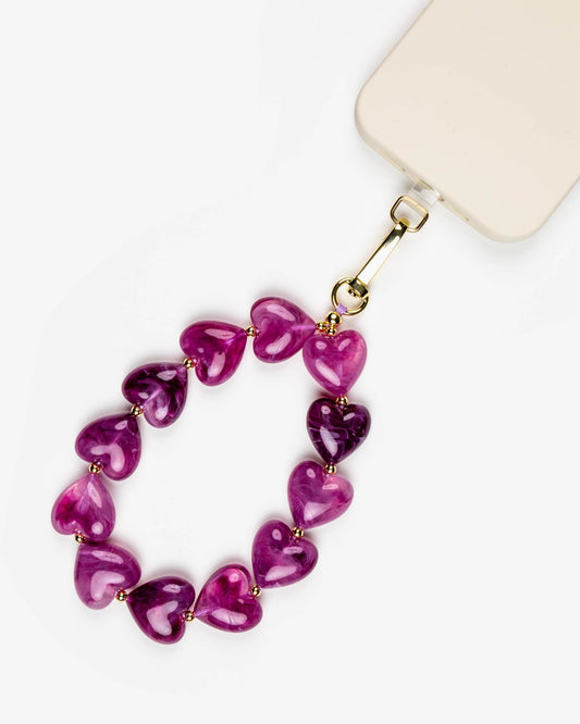 Pink Purple Heart Loop Phone Charm