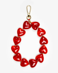 Red Marble Hearts Phone Charm