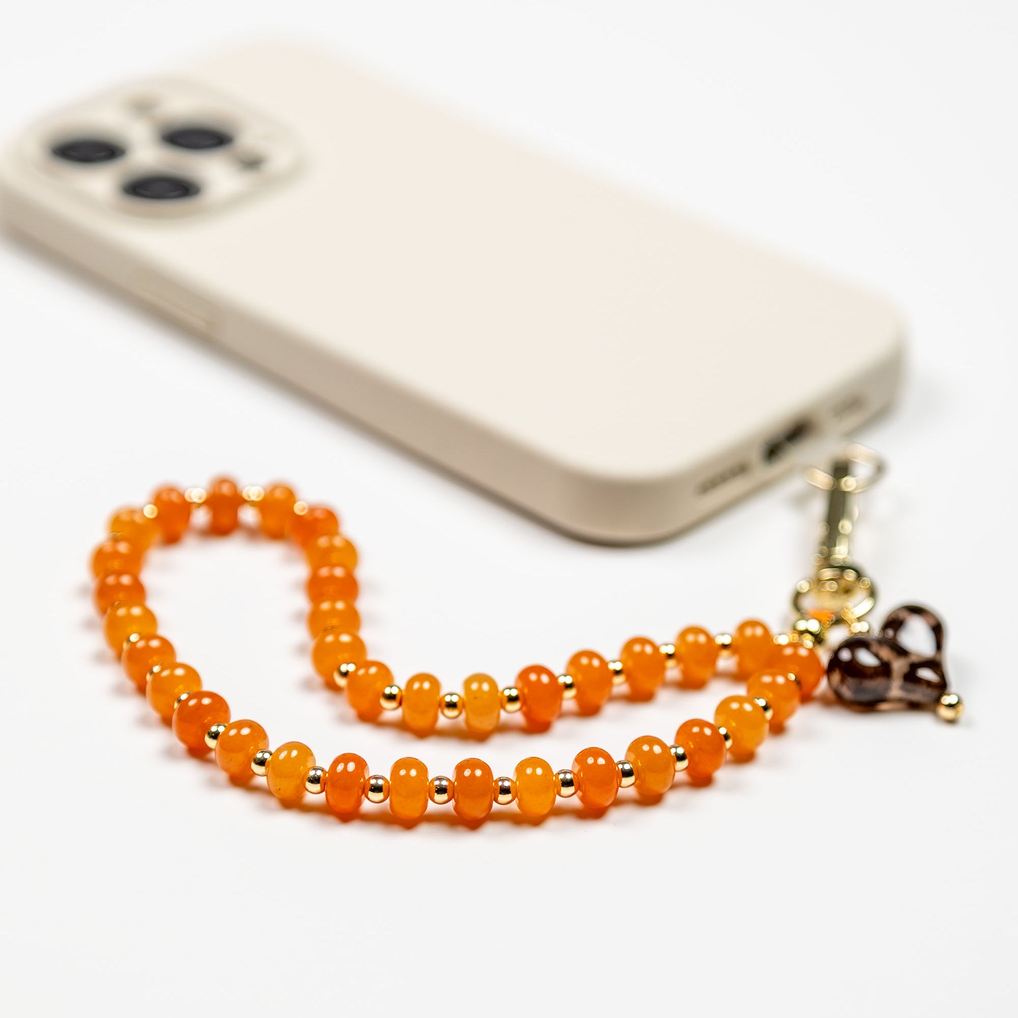 Orange Bead Loop Phone Charm