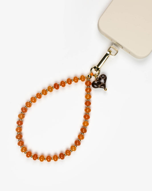 Orange Bead Loop Phone Charm