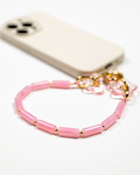 Pink Tube Beads Phone Charm