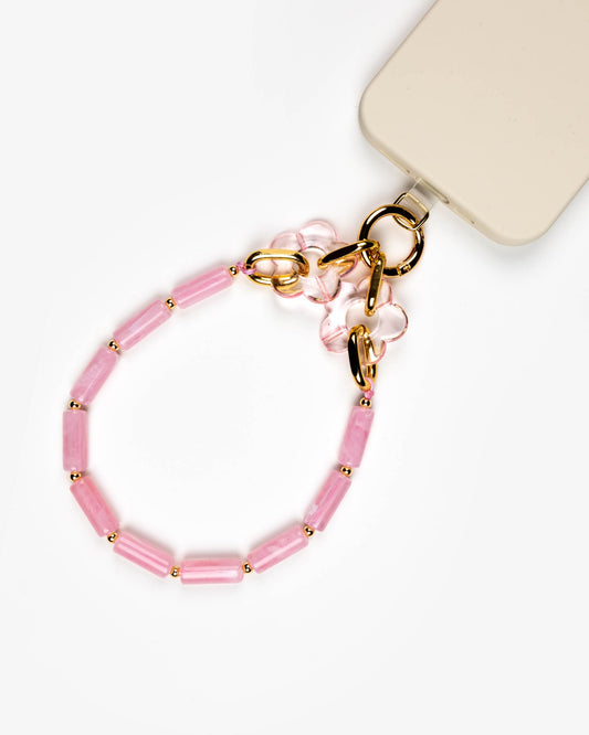 Pink Tube Beads Phone Charm