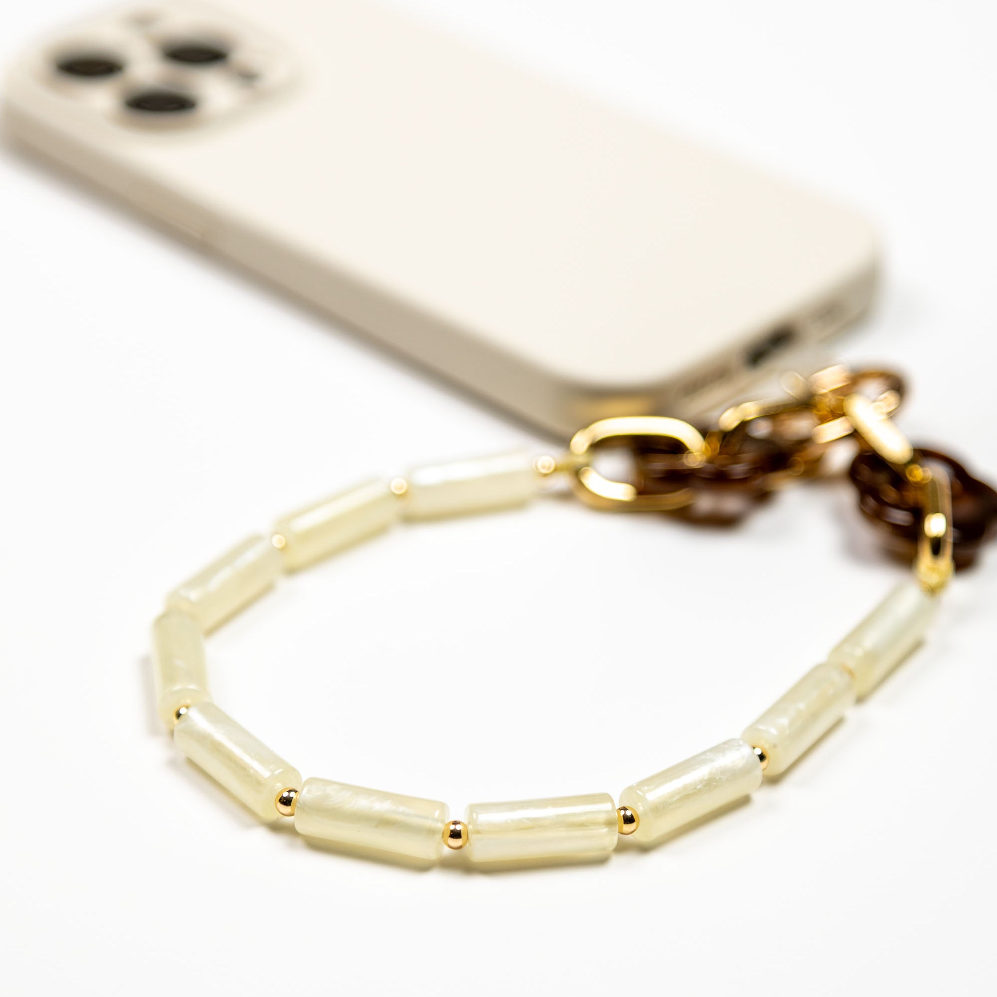 Pearl Tube Beads Phone Charm