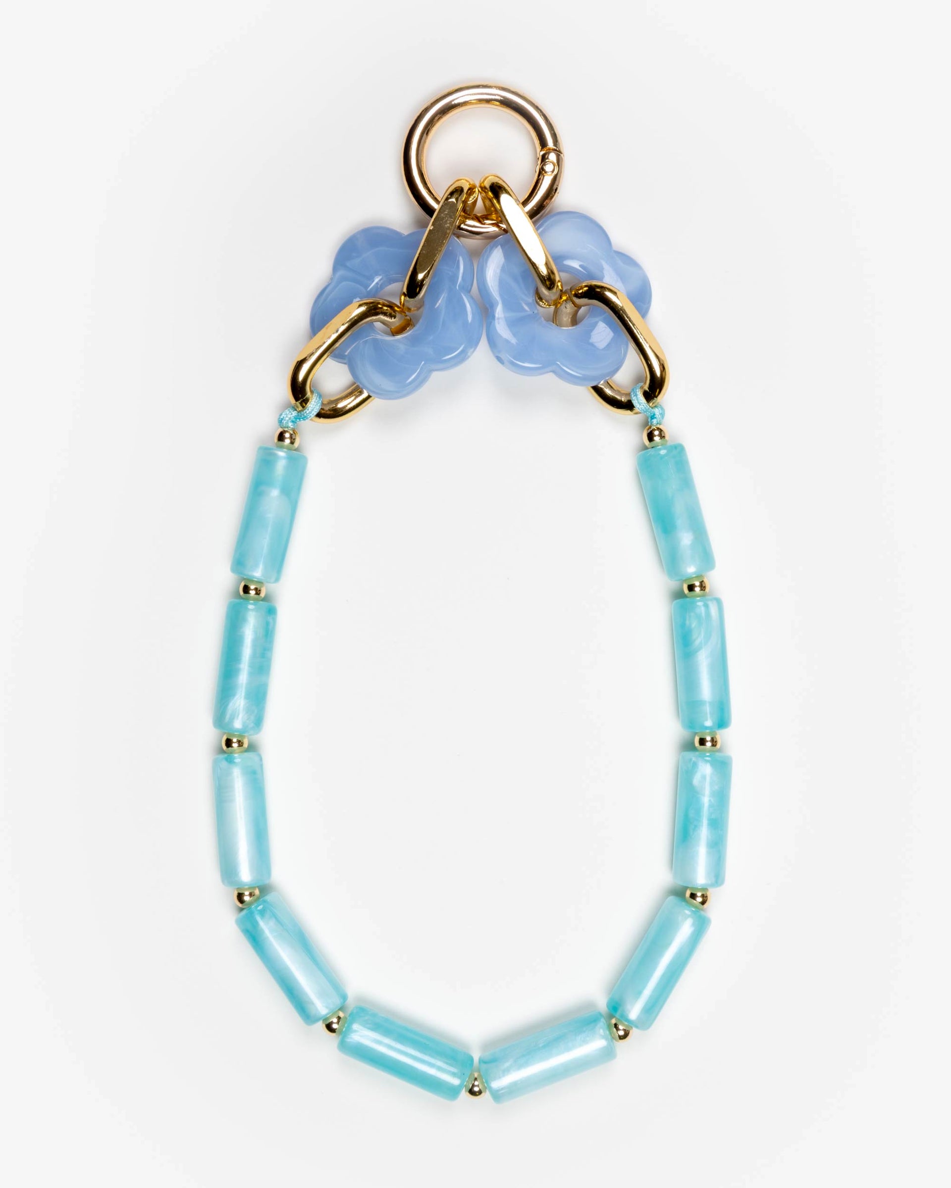 Aqua Tube Beads Phone Charm