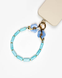 Aqua Tube Beads Phone Charm