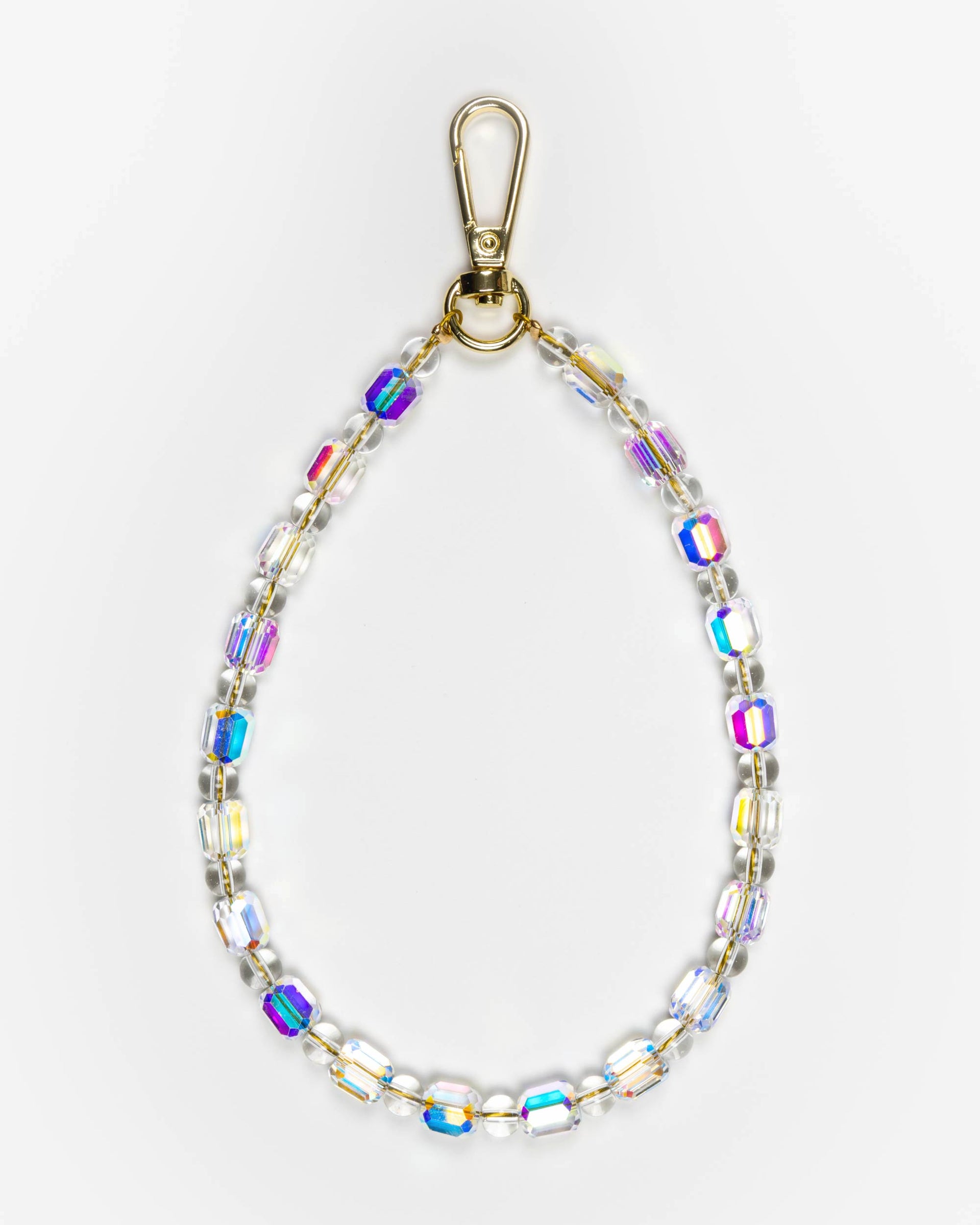 Rainbow Crystal Strand Phone Charm