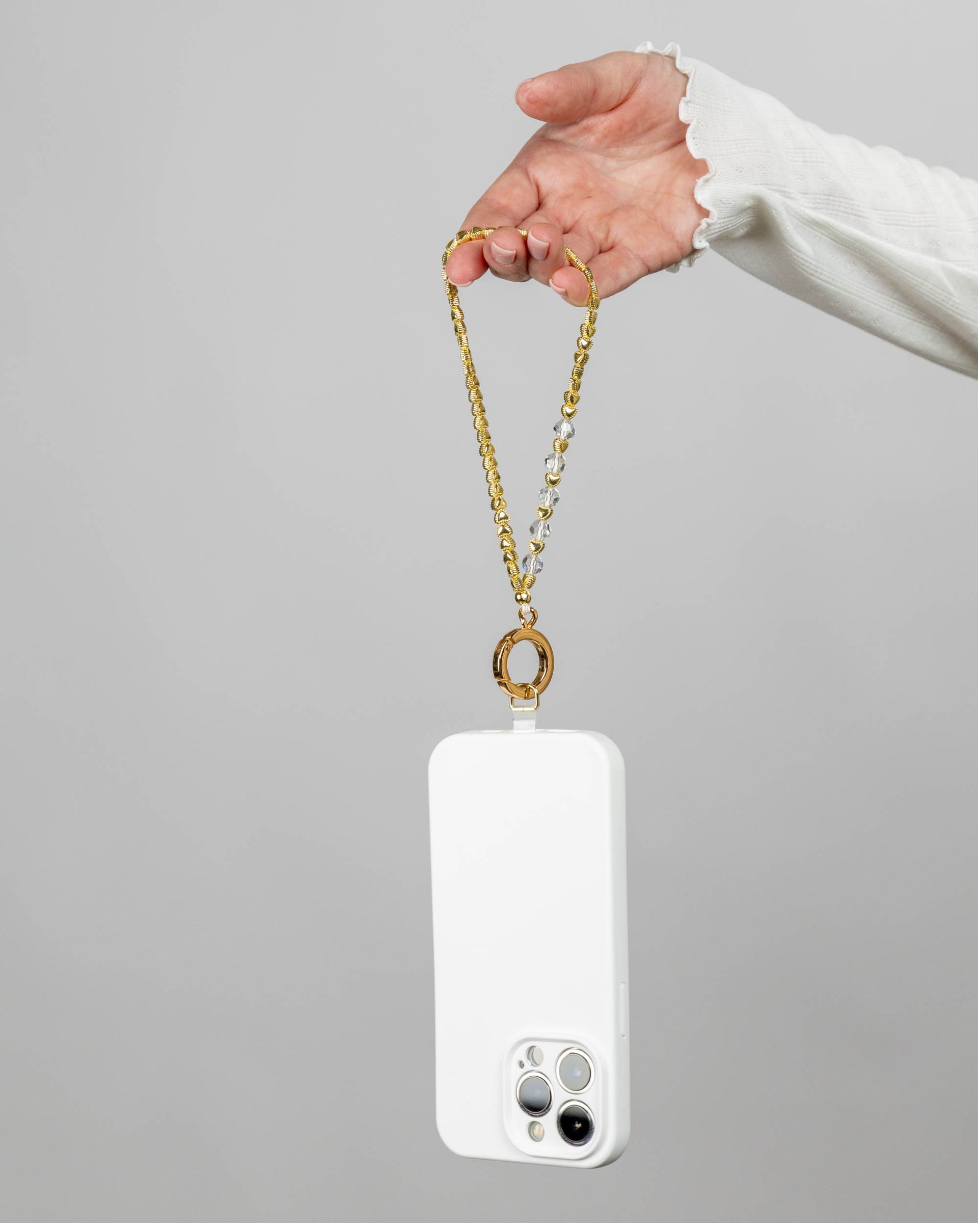 Gold Hearts Sparkle Phone Charm