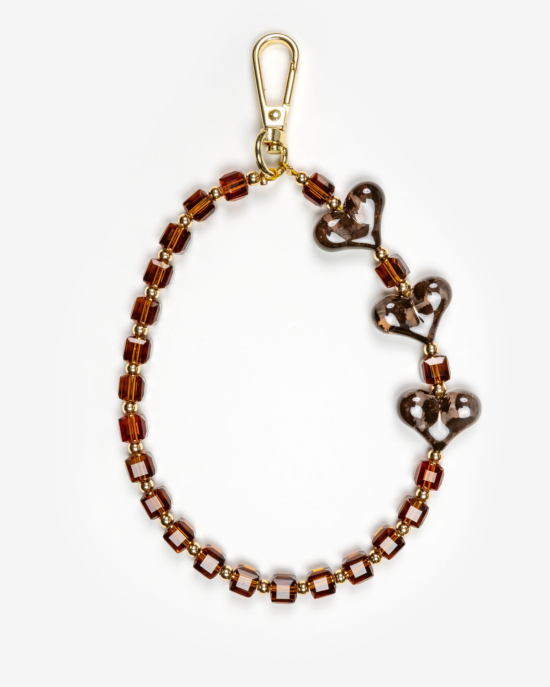 Amber Smoke Hearts Phone Charm