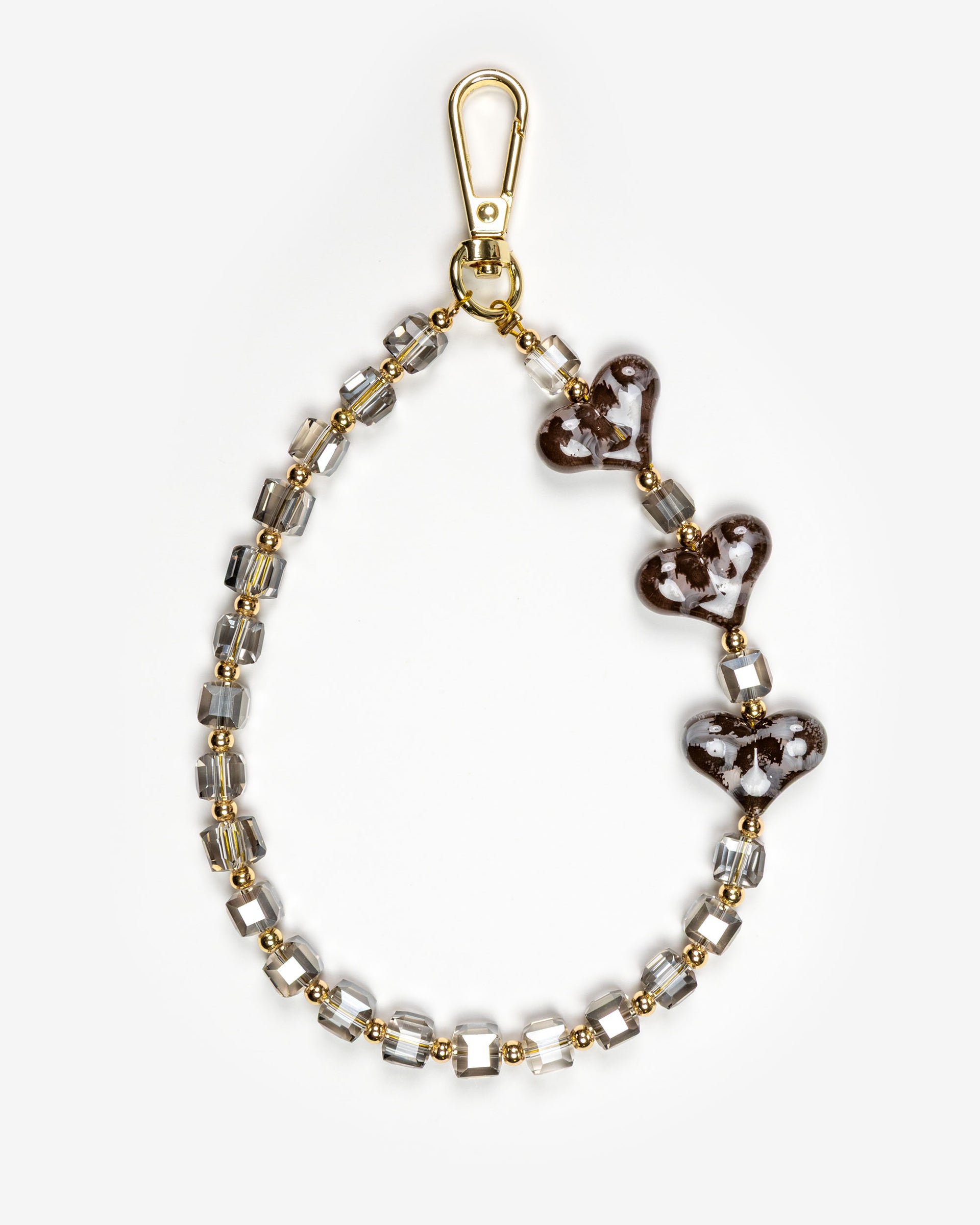 Graphite Shine Hearts Phone Charm