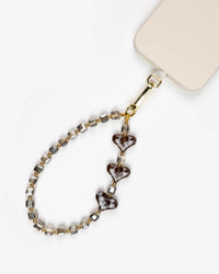 Graphite Shine Hearts Phone Charm
