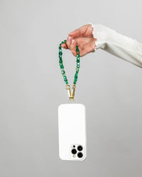 Emerald Green Agate Beads Phone Charm